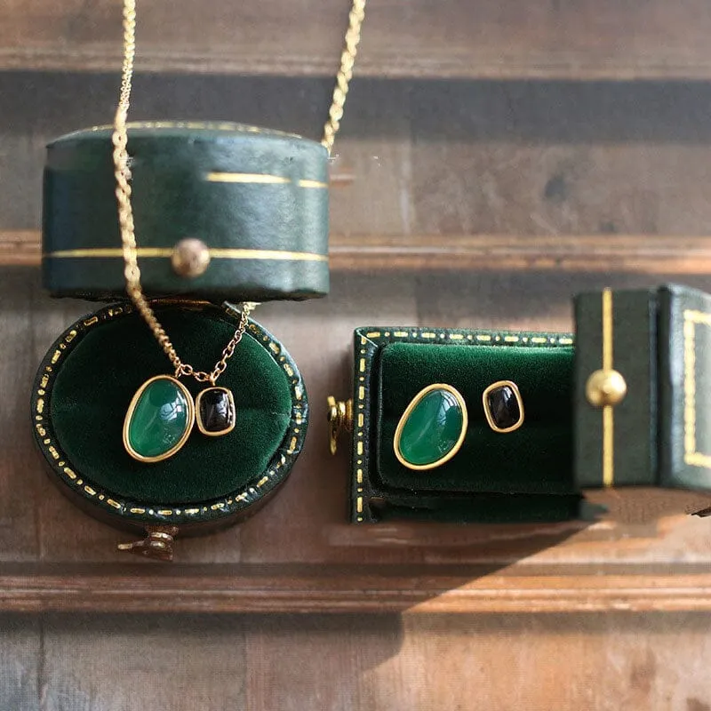 Green Black Gothic Jewelry Set