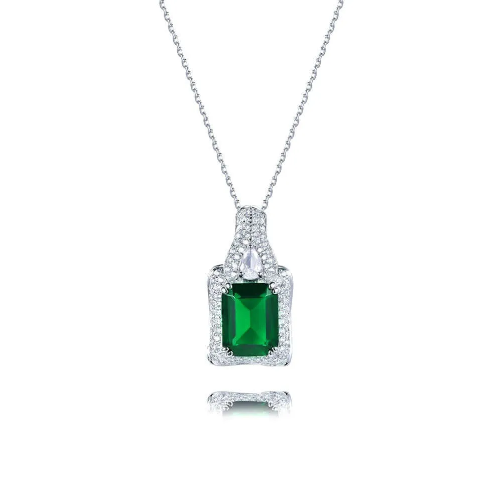 Halo Emerald Green Necklace