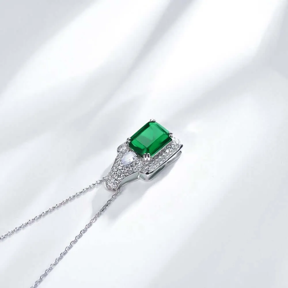 Halo Emerald Green Necklace