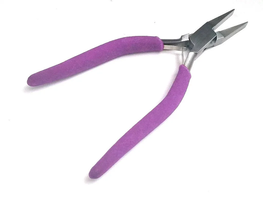 Heavy Duty Wide 6mm Flat Nose Pliers, Purple Foam Cushion Grips, Beadsmith Brand, #PLW16W