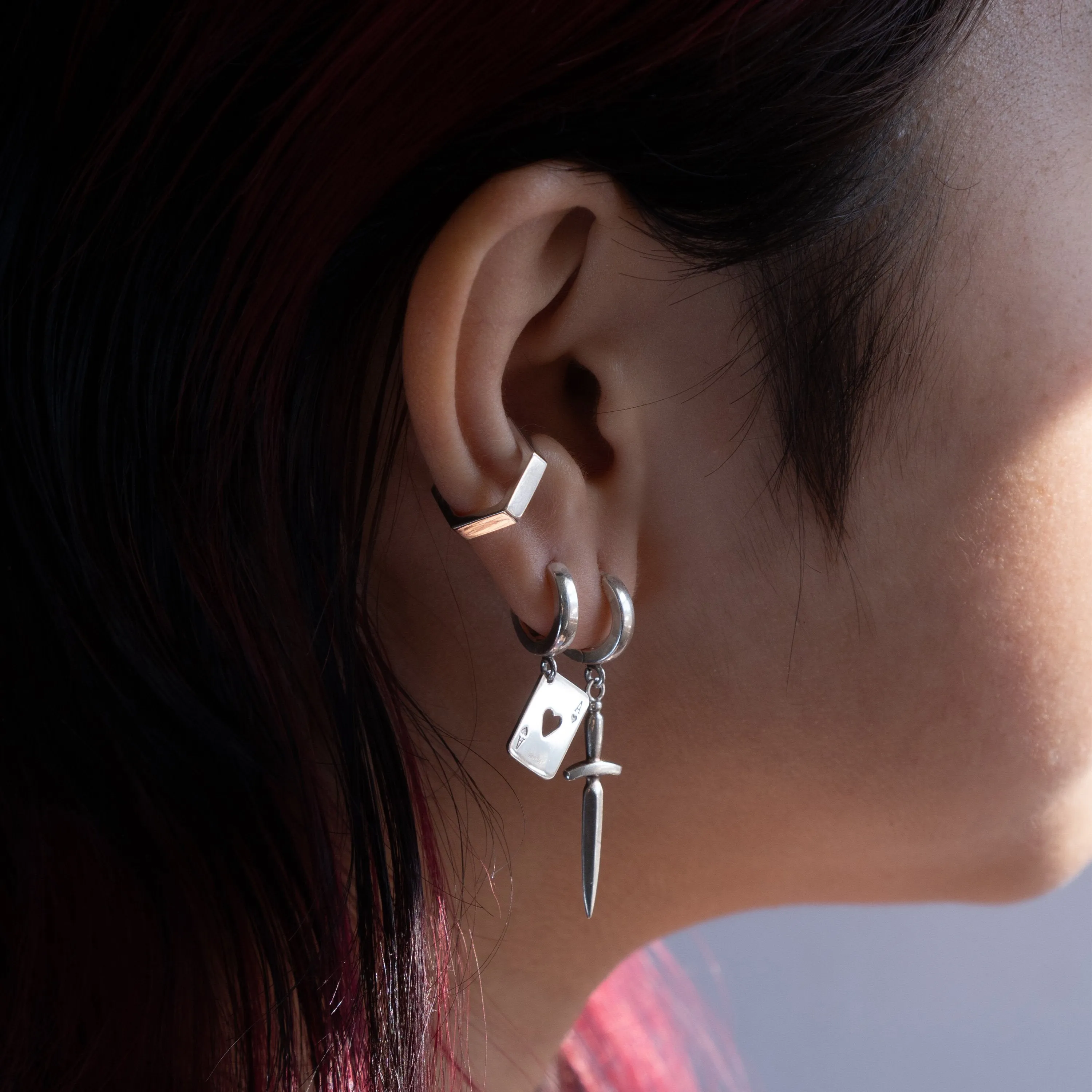 Hex Ear Cuff - Sterling Silver