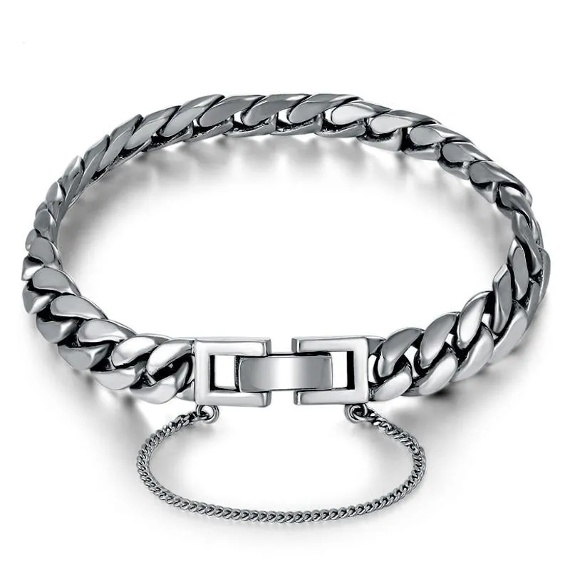 Horse Link Chain 925 Sterling Silver Genuine Bracelet