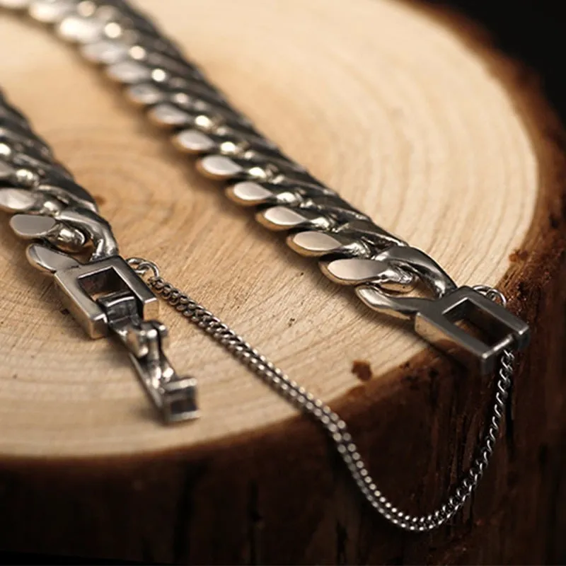 Horse Link Chain 925 Sterling Silver Genuine Bracelet