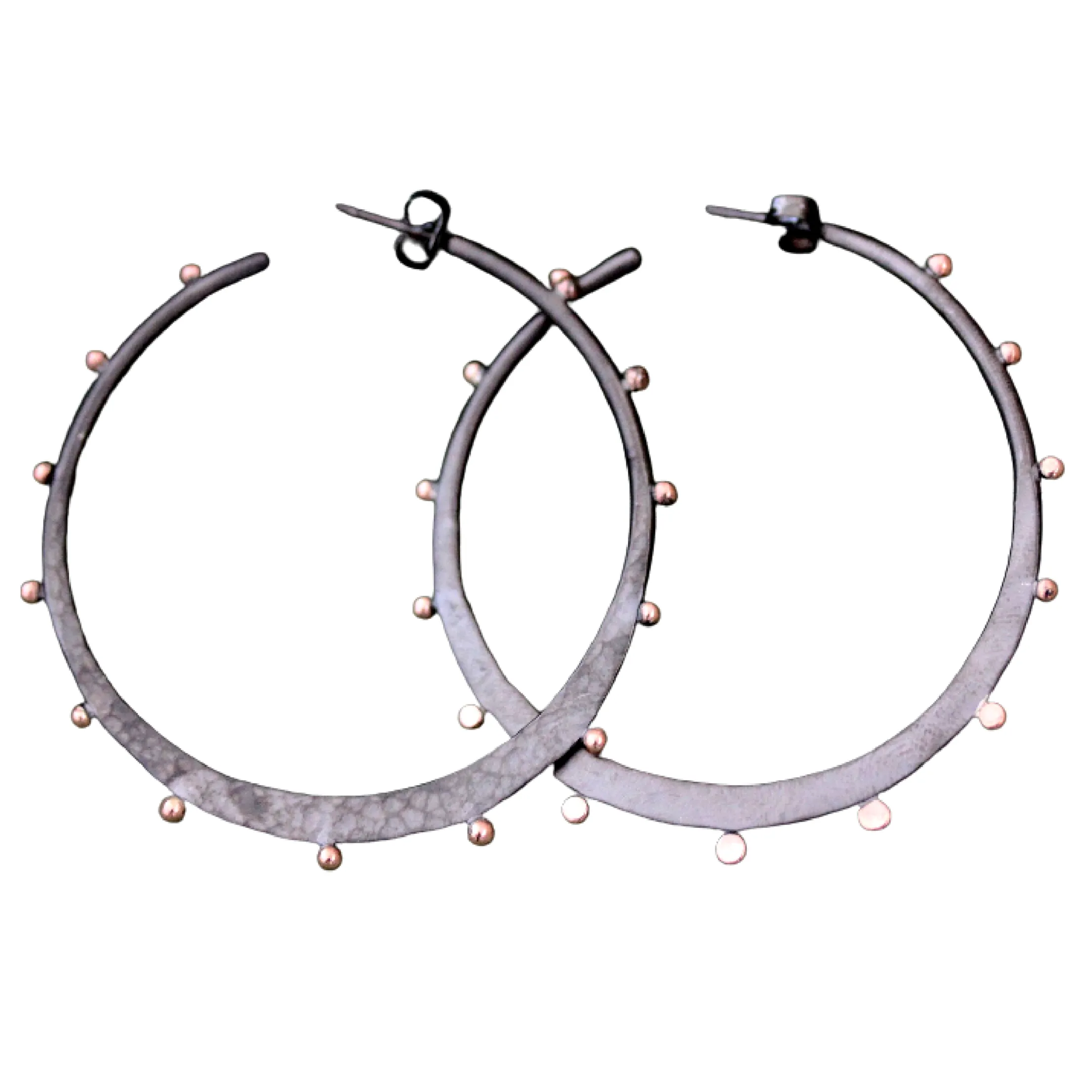 Inside Out Rose Gold Studded Hoop Earrings