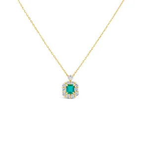 Irisa by Martin Binder Emerald & Diamond Halo Necklace