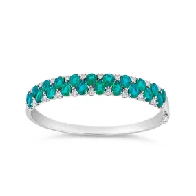 Irisa by Martin Binder Pear Emerald & Diamond Bangle Bracelet