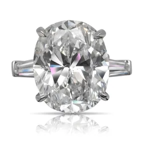 KERA 14 CARAT OVAL CUT F COLOR VVS1 CLARITY DIAMOND ENGAGEMENT RING PLATINUM GIA CERTIFIED 13 CT F VVS1 BY MIKE NEKTA