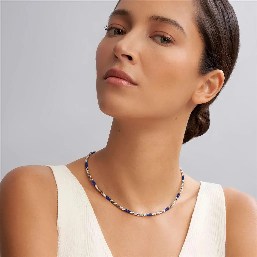 LAGOS Blue Caviar Silver Station Ceramic Beaded Necklace