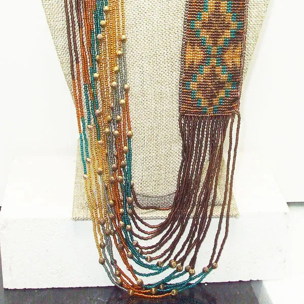 Langley, Native, Pulled Loom, Necklace Set