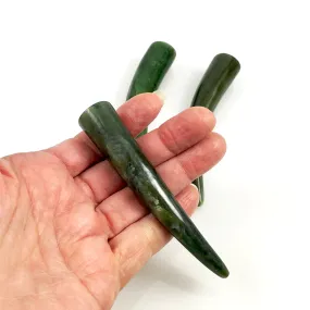 Large Green Jade Tusk Horns - Lucky Amulets