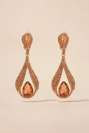 Liliana Infinity Teardrop Rhinestone Clip-On Earrings