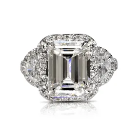 LINDA 7 CARAT EMERALD CUT E COLOR VS1 CLARITY DIAMOND ENGAGEMENT RING PLATINUM CERTIFIED 5CT E VS1 BY MIKE NEKTA