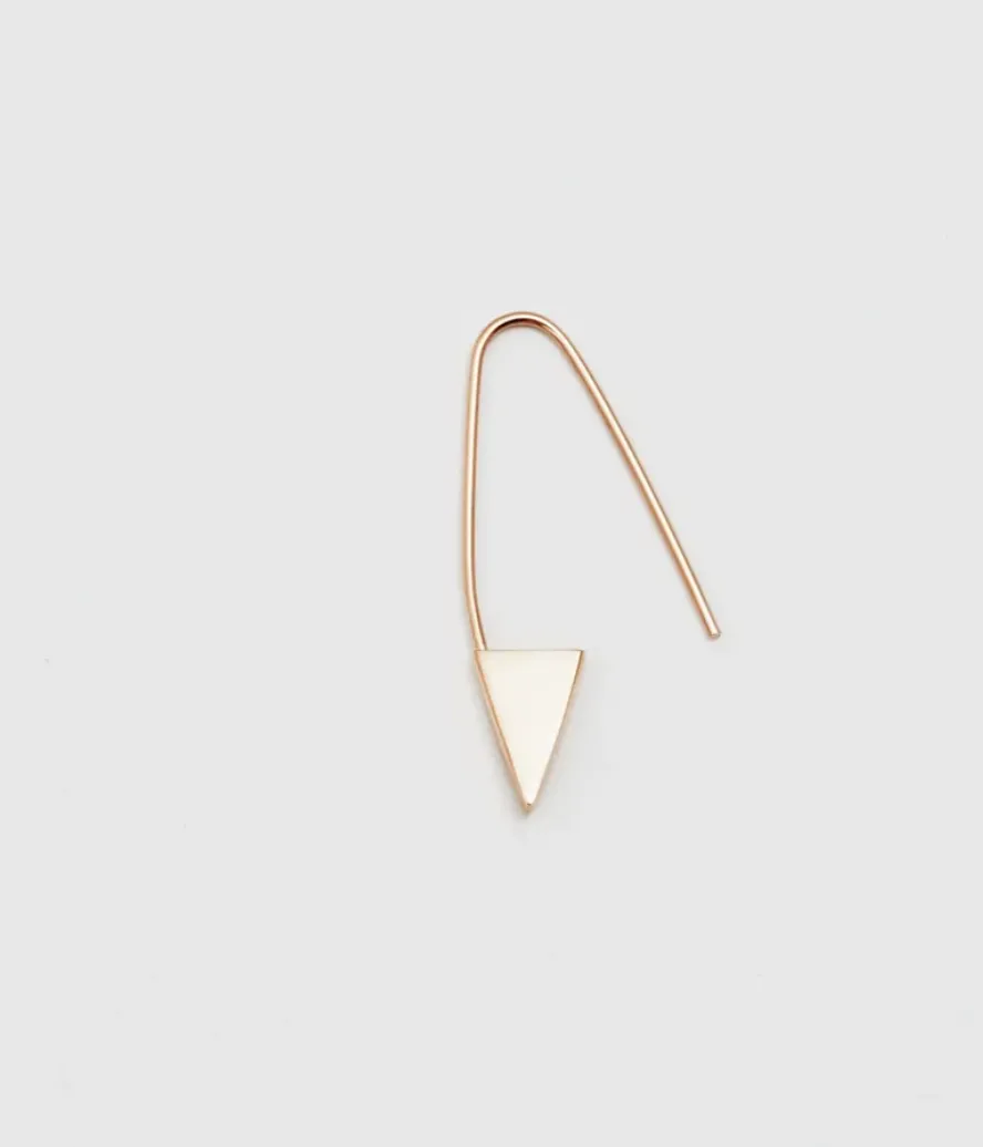 Loren Stewart ::  Triangle Safety Pin Earring, 14K Yellow Gold SINGLE