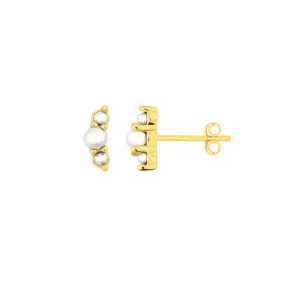 LUCIE PEARL STUDS GOLD