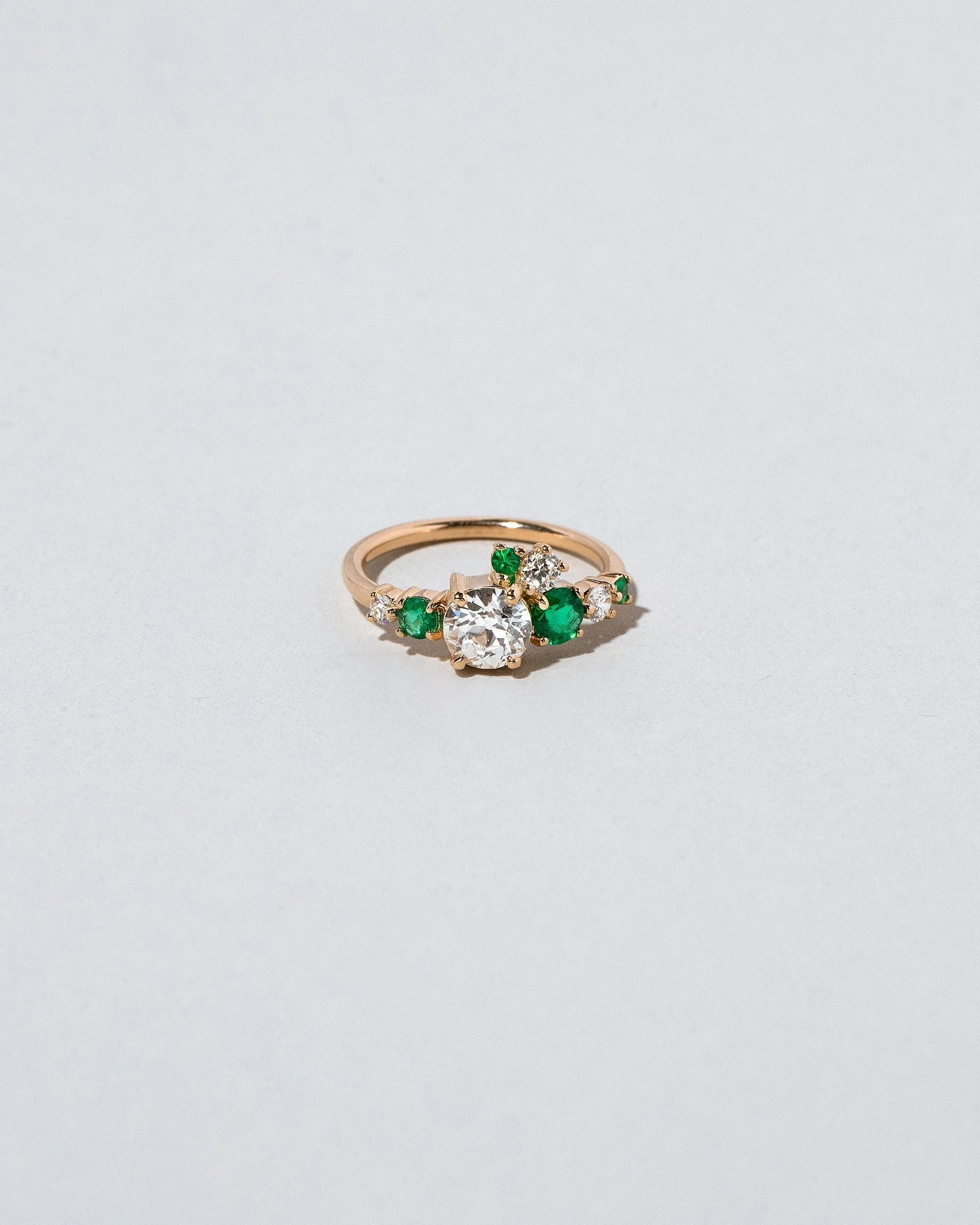 Luna Ring - White Diamond & Emerald