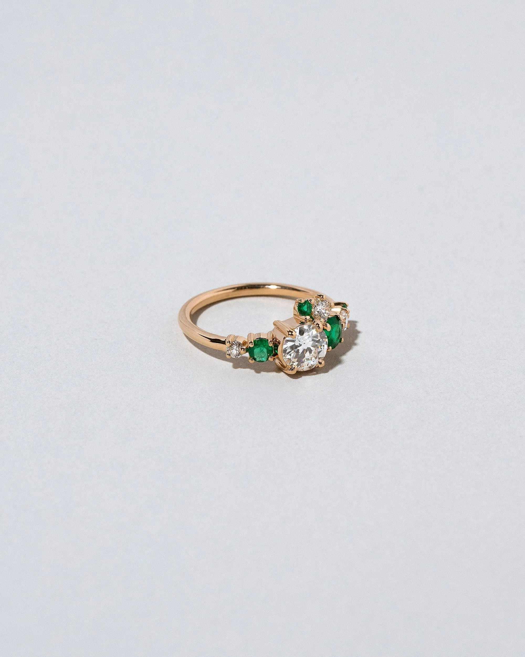 Luna Ring - White Diamond & Emerald