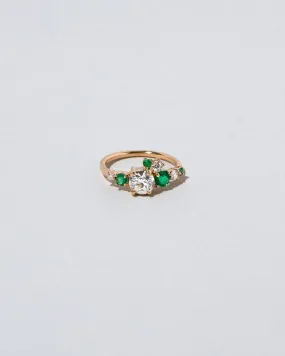 Luna Ring - White Diamond & Emerald