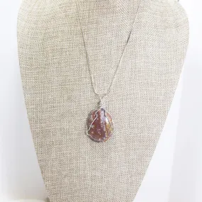 Macia Wire Wrap Cabochon Pendant Necklace