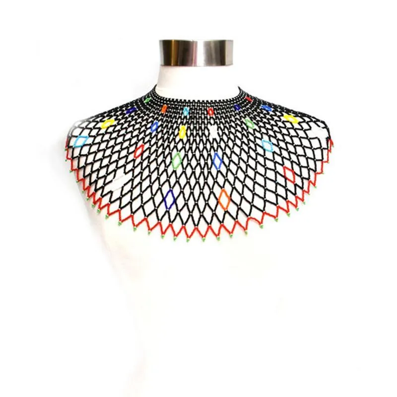 Malikia Long Beaded Bib Necklace 06