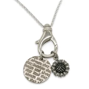 Mariamor Customizable Coin and Sunflower Charm Holder Necklace, Sterling Silver