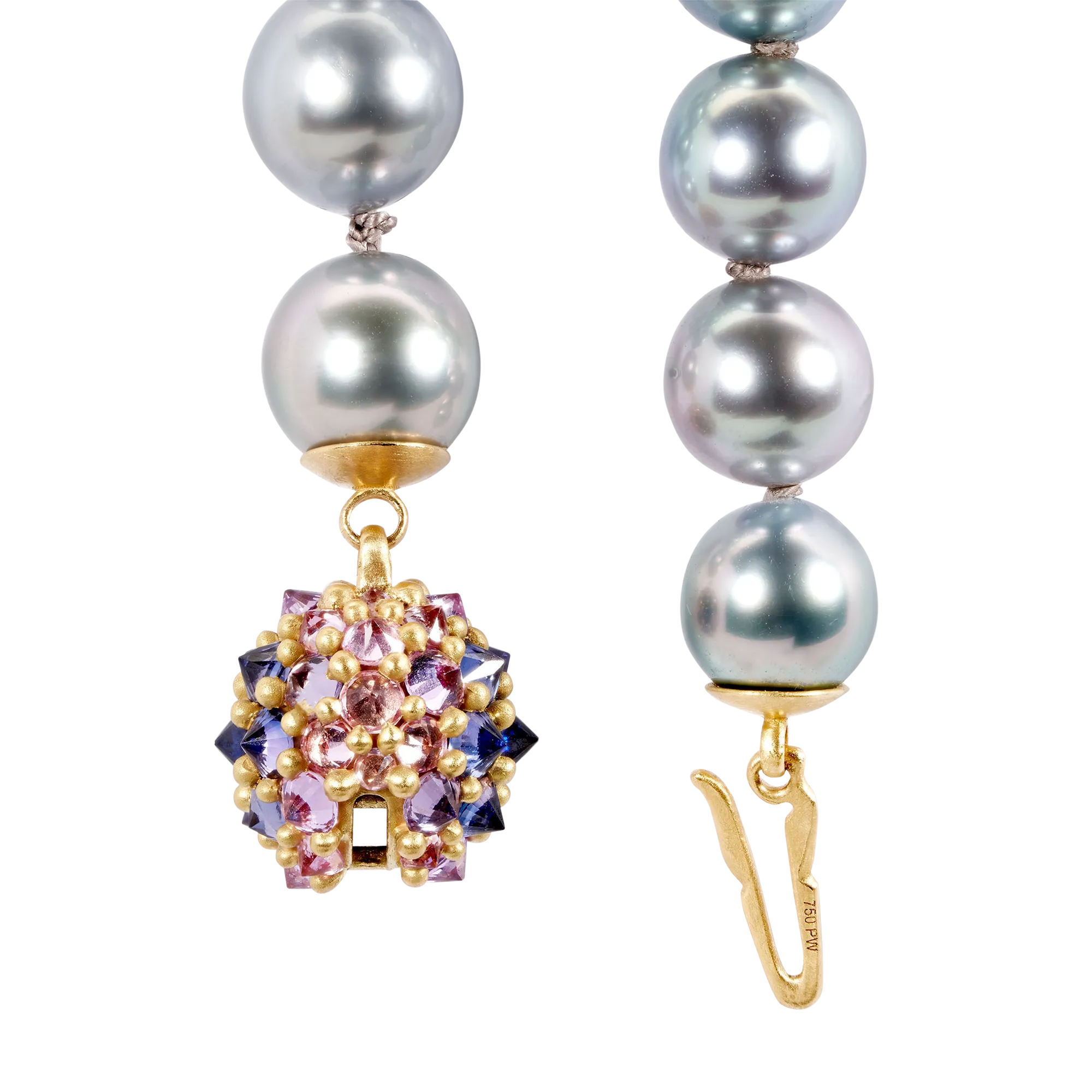 Medium Purple Sputnik Pearl Necklace - 11295