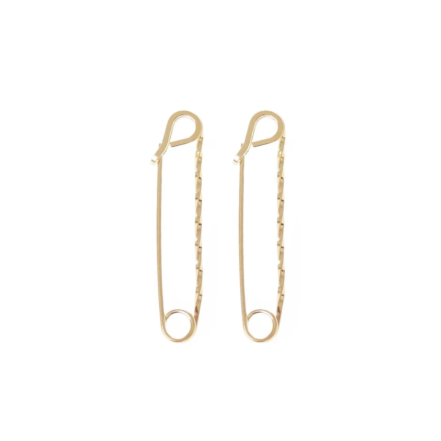 Medium Twisted Safety Pin Earrings