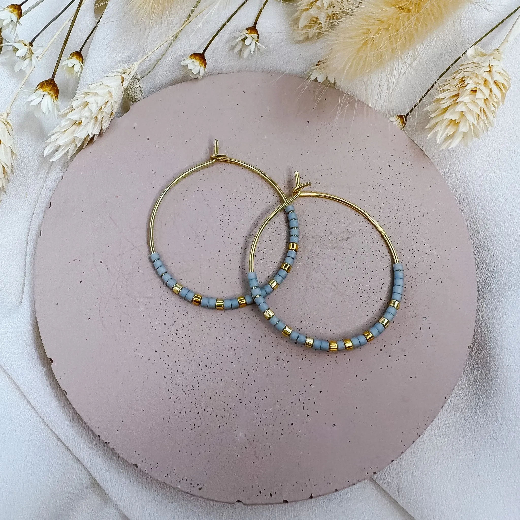 Miyuki Bead Hoop Earrings