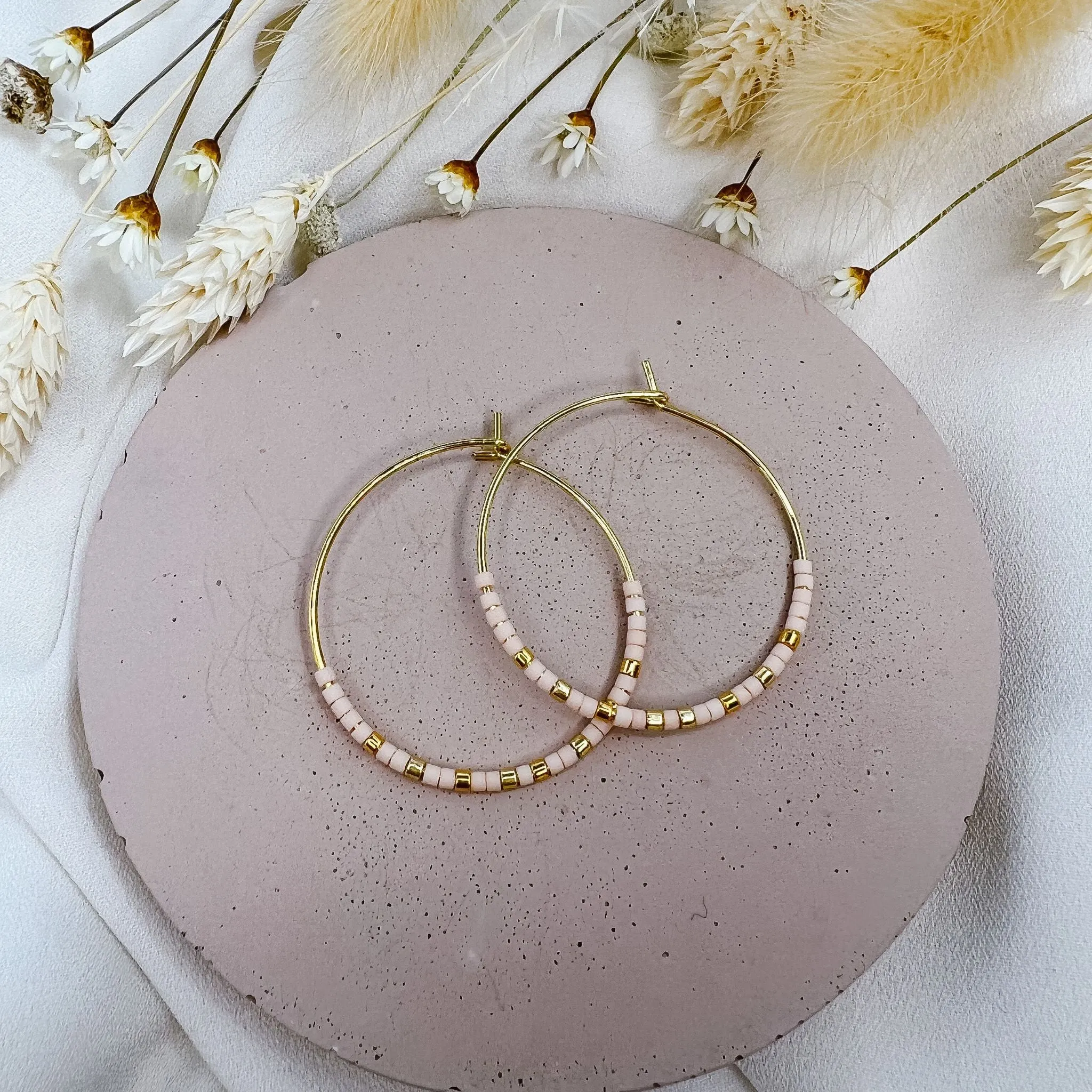 Miyuki Bead Hoop Earrings