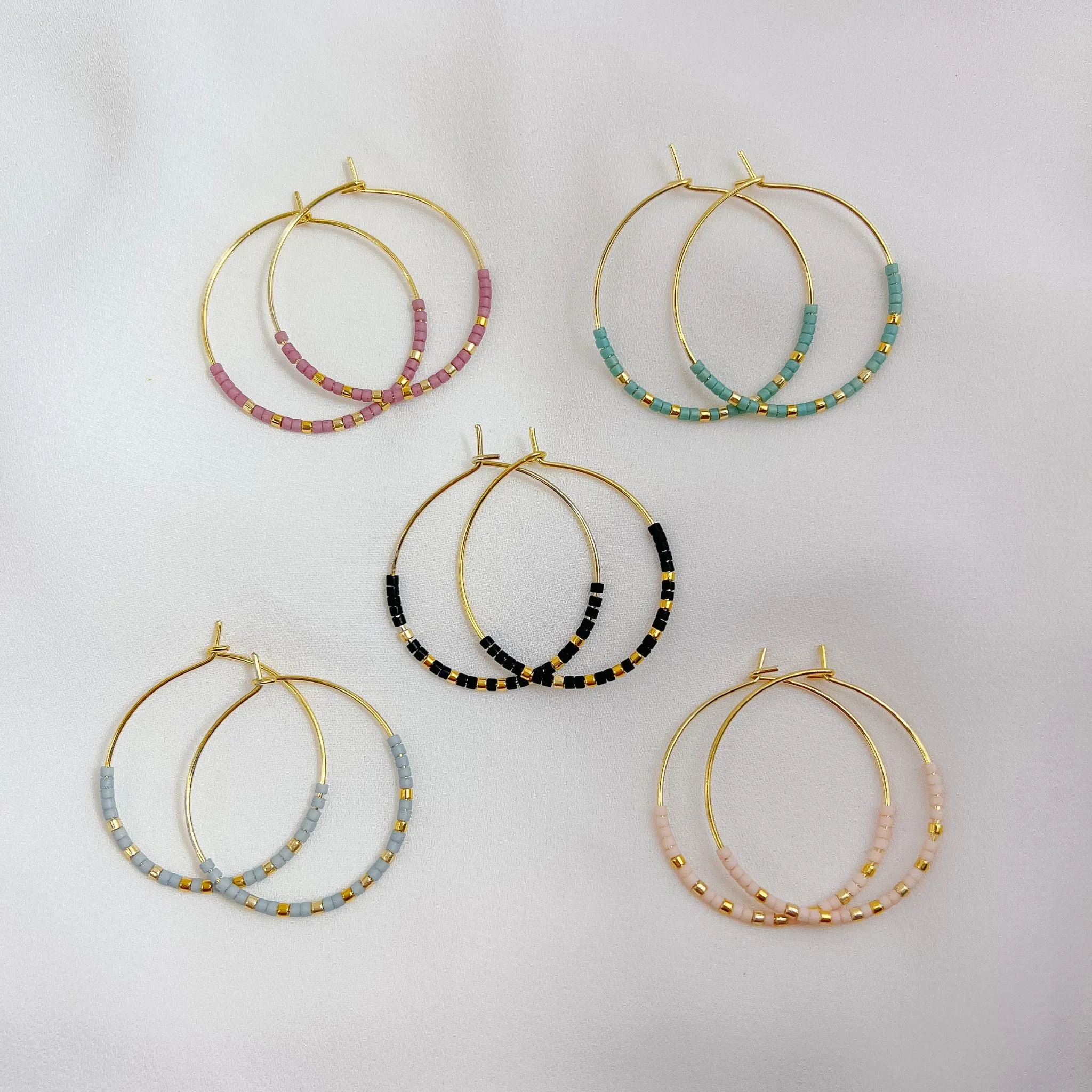 Miyuki Bead Hoop Earrings