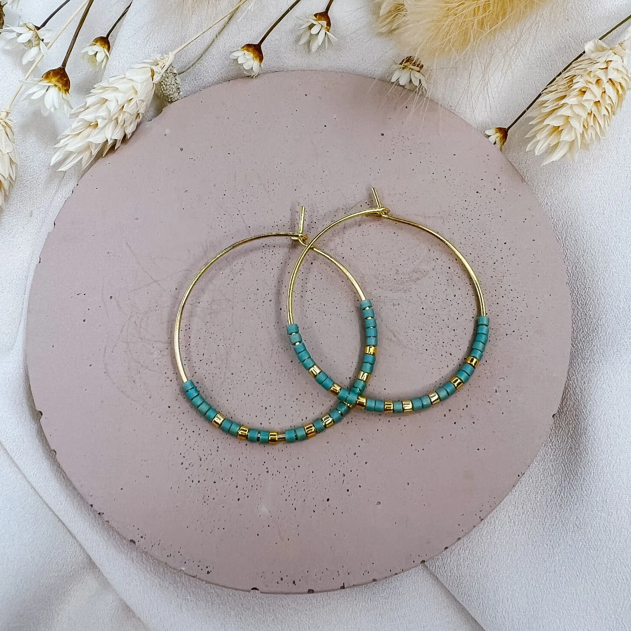 Miyuki Bead Hoop Earrings