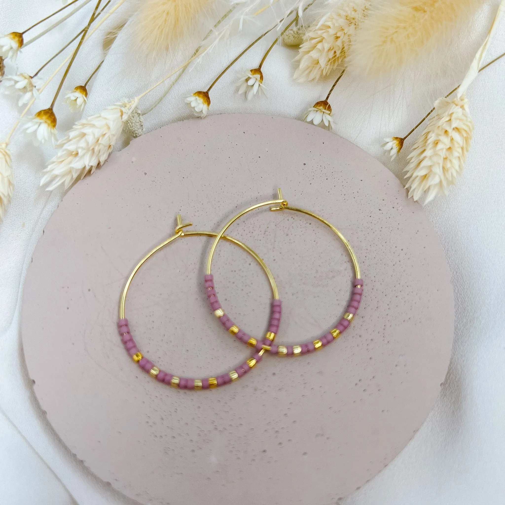 Miyuki Bead Hoop Earrings