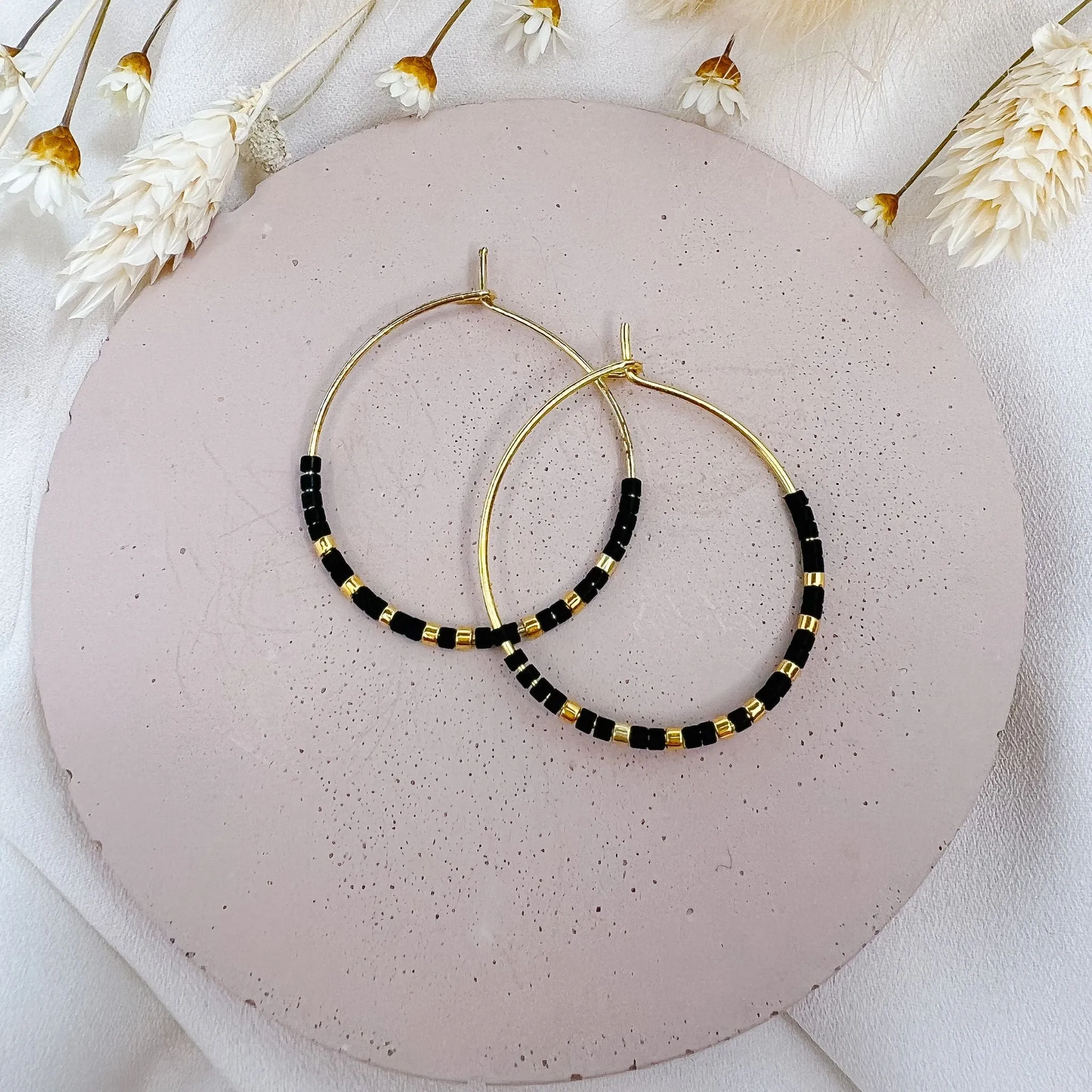 Miyuki Bead Hoop Earrings