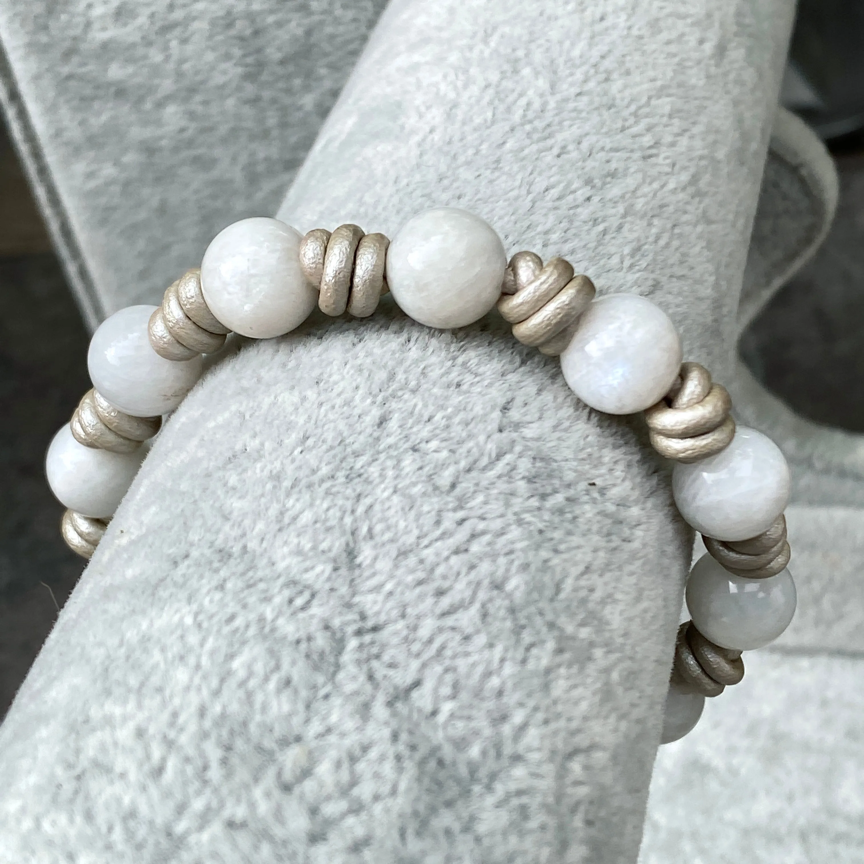 Moonstone Leather Bracelet