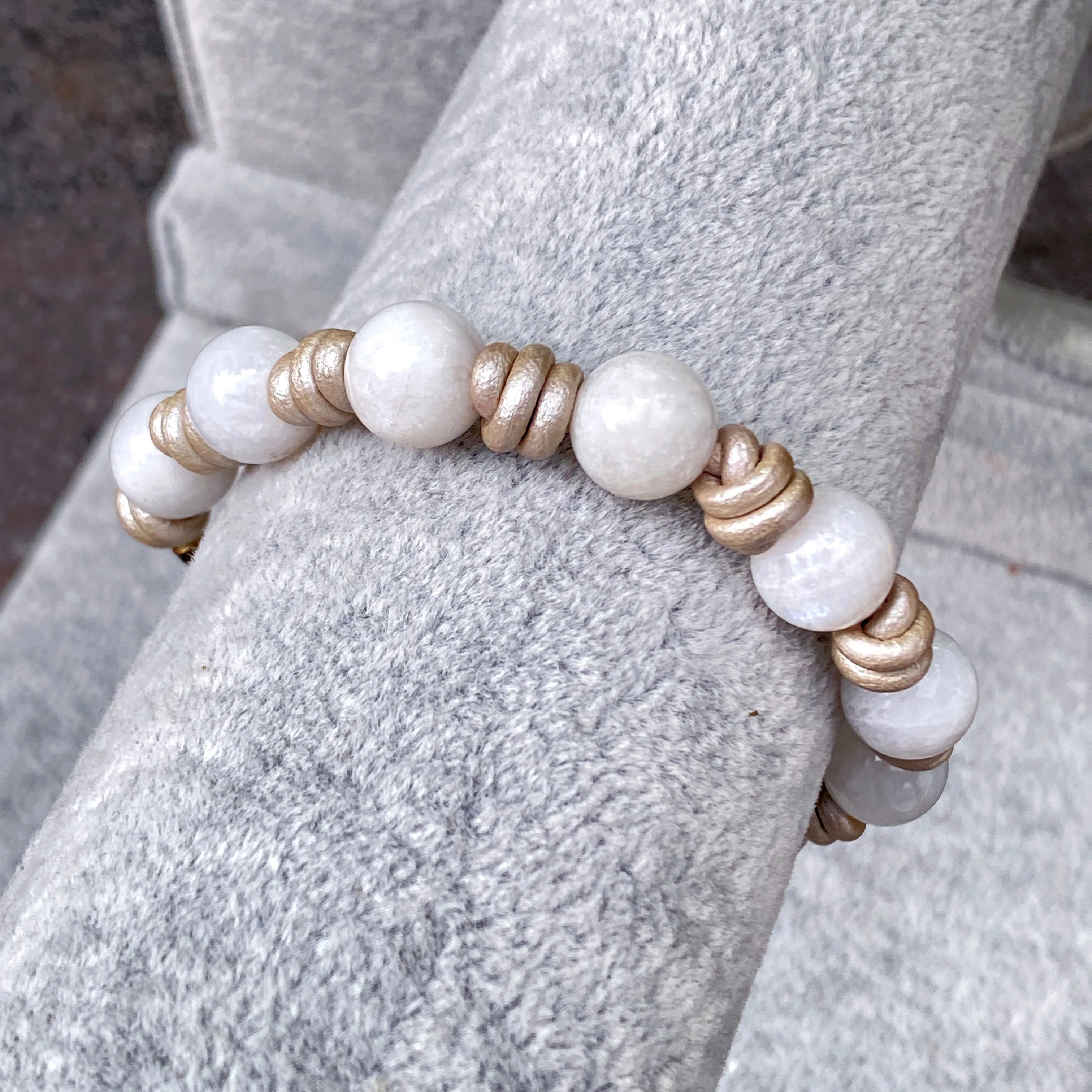 Moonstone Leather Bracelet