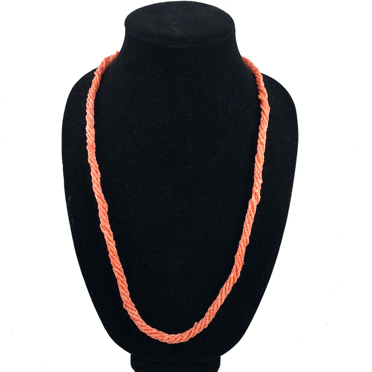 Multi-Strand Salmon Pink Coral Necklace & Bracelet Set