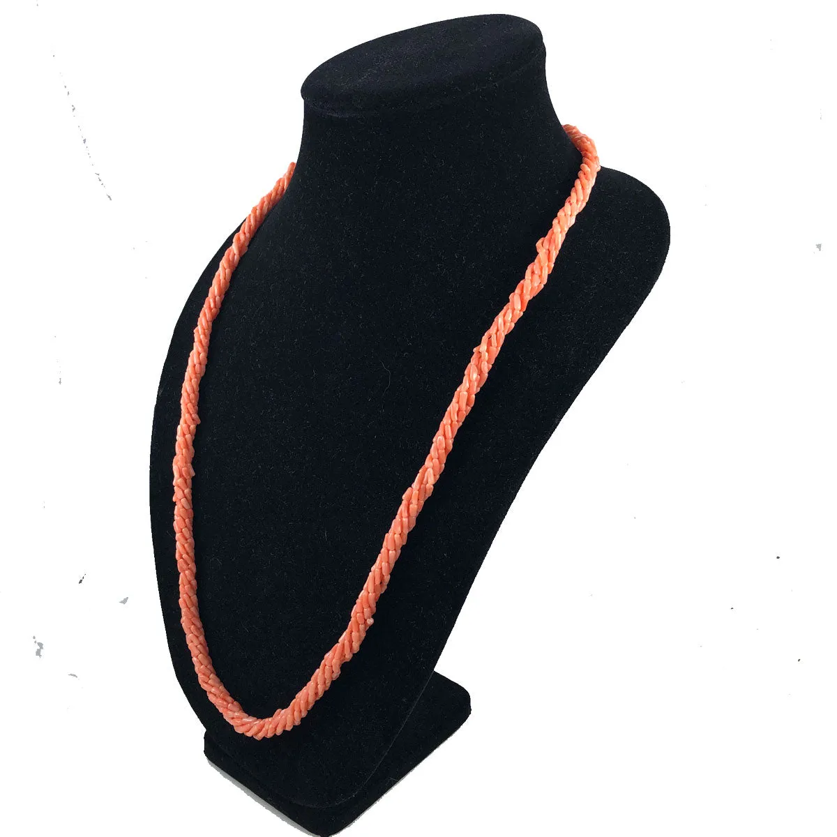 Multi-Strand Salmon Pink Coral Necklace & Bracelet Set