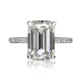 NILE 8 CARAT ELONGATED EMERALD CUT J COLOR VS1 CLARITY DIAMOND ENGAGEMENT RING PLATINUM GIA CERTIFIED 7 CT J VS1 BY MIKE NEKTA