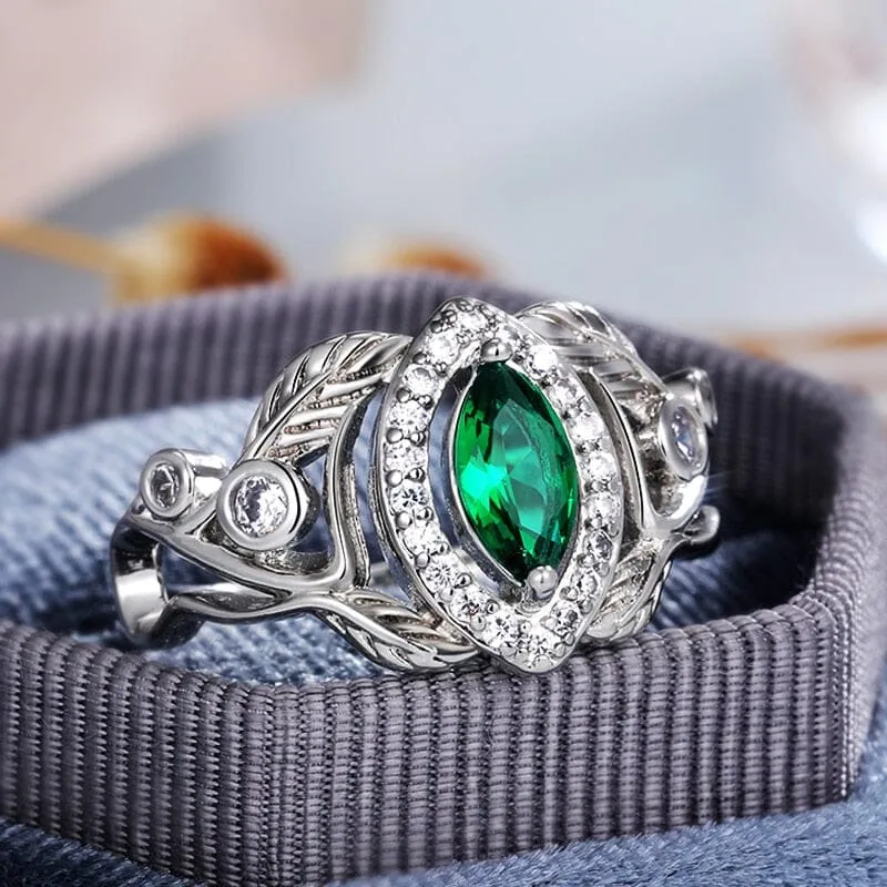 Novelty Classic Emerald Ring - 925 Sterling Silver