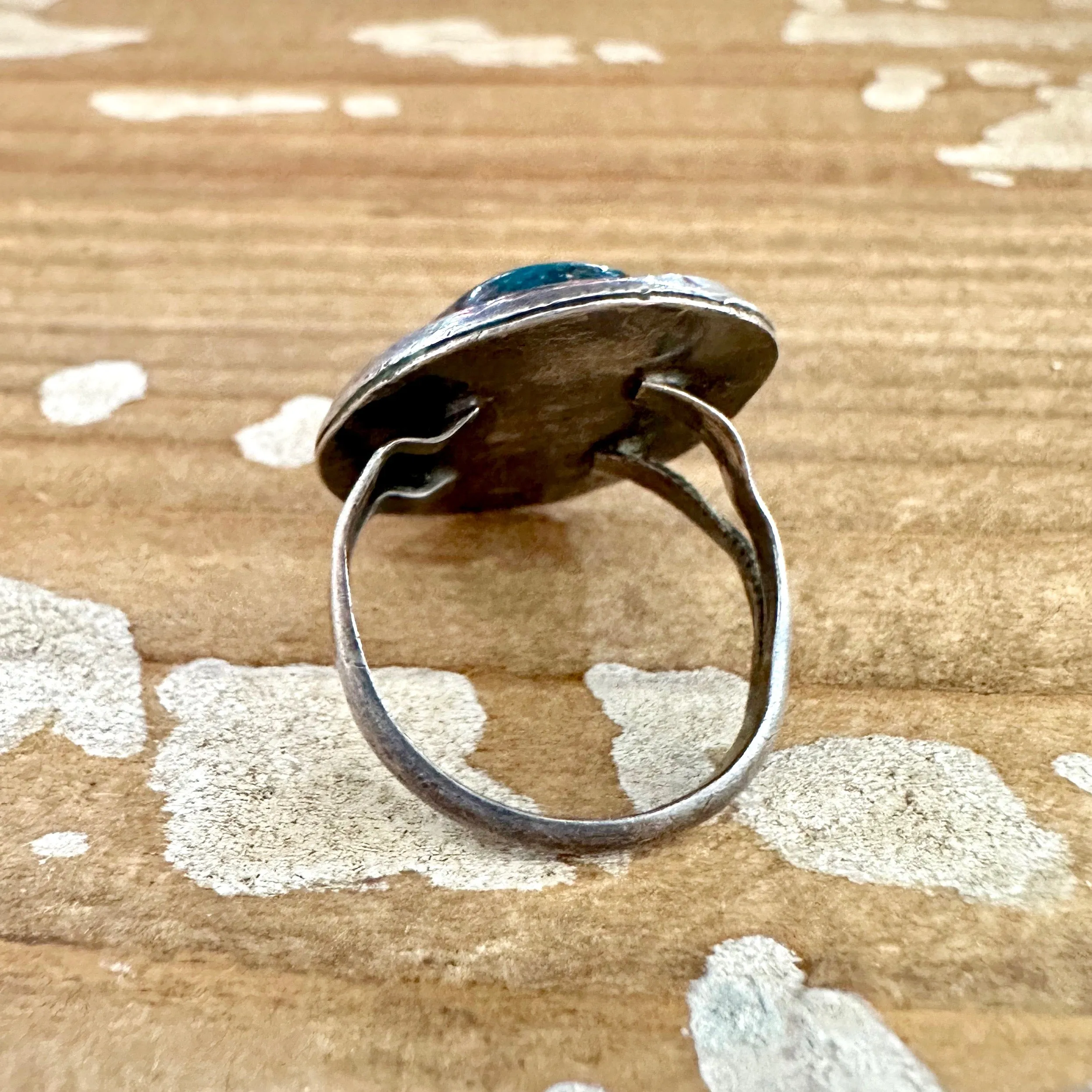 OCEAN VIEW Sterling Silver & Turquoise Ring, Native American Style Jewelry  Size 7