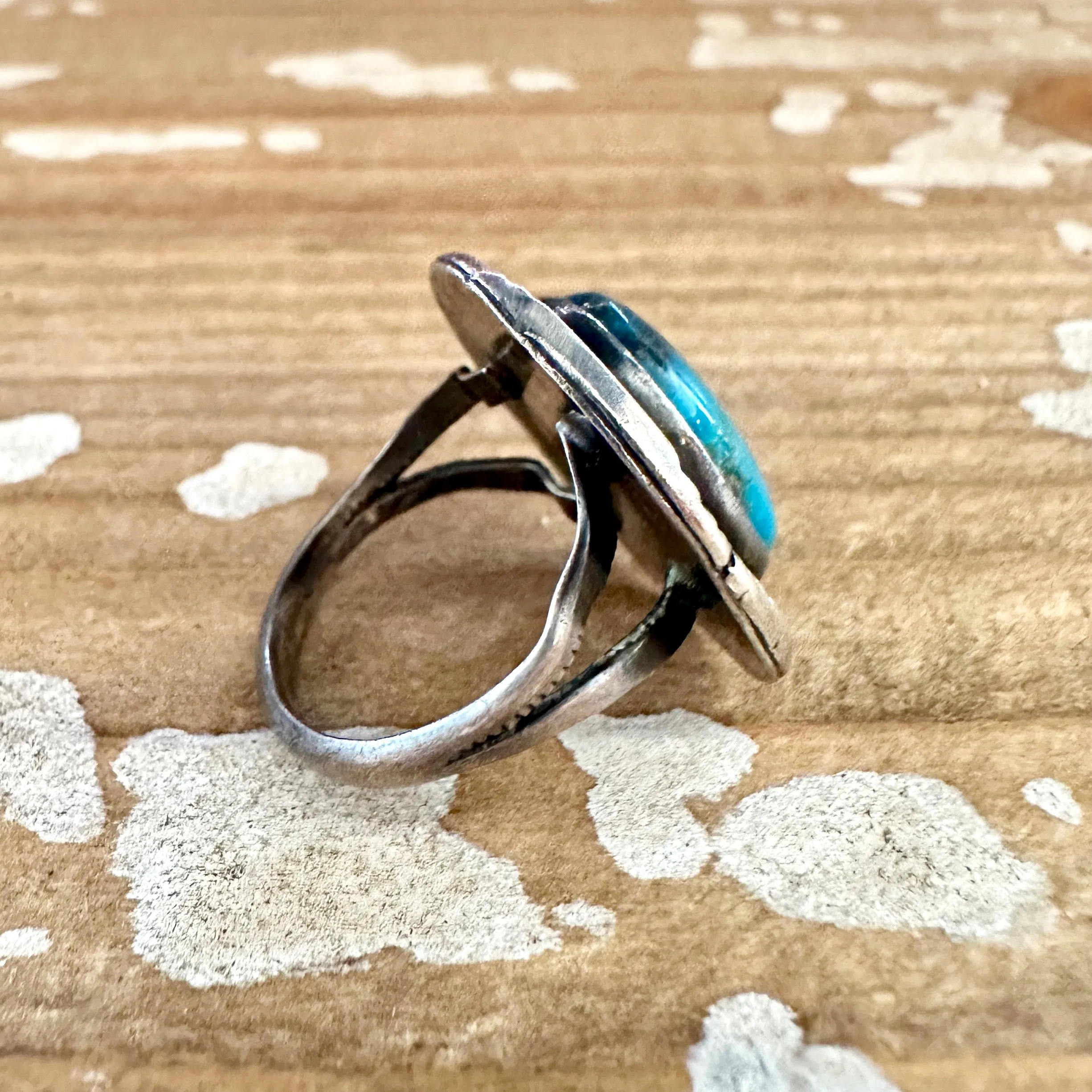 OCEAN VIEW Sterling Silver & Turquoise Ring, Native American Style Jewelry  Size 7