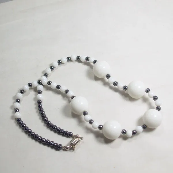 Octavia Hematite Beaded Necklace