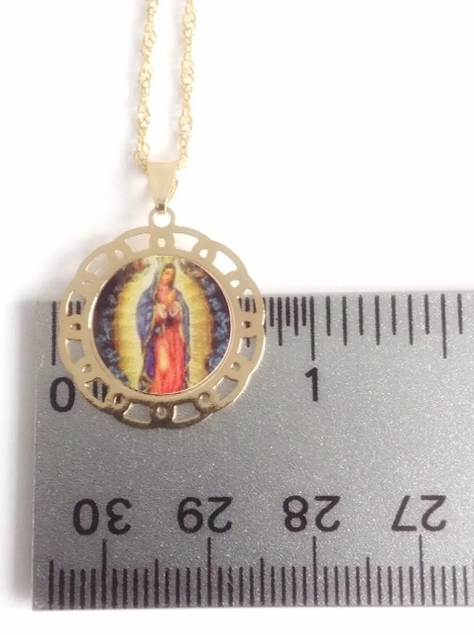 Our Lady of Guadalupe Necklace Chain, Virgen de Guadalupe Medal Gold Virgin Mary Pendant Catholic Jewelry, Holy Mary, catholic medals