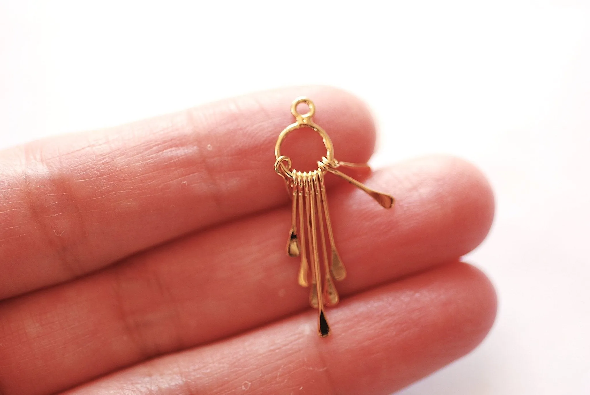 Paddle Wire Tassel Charm - 925 Sterling Silver or Vermeil 18k Gold tassel Charms tassel for earrings DIY Jewelry Making Sunburst Tassel