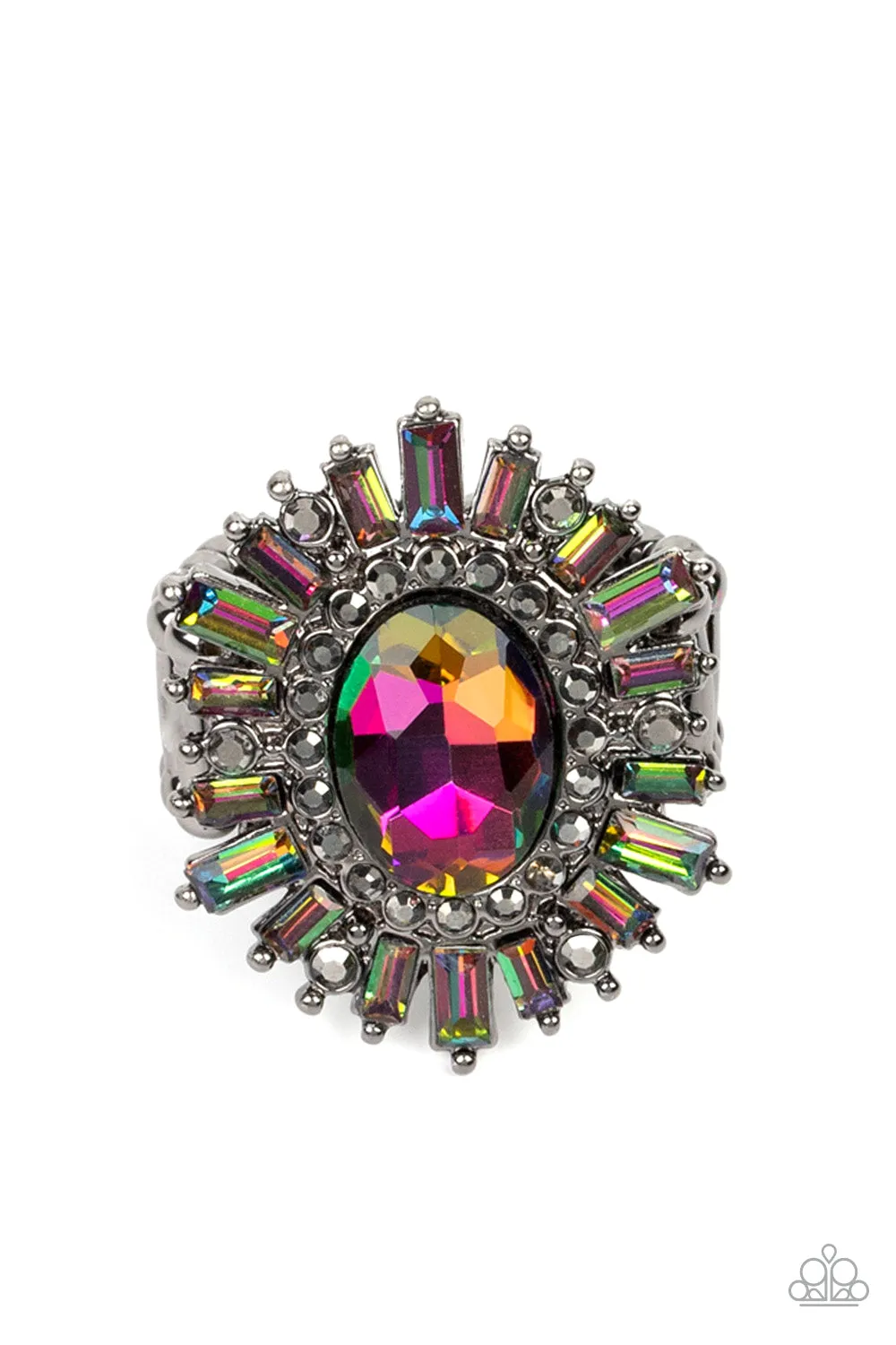 Paparazzi Astral Attitude - Multi Oil Spill Ring Life of the Party Exclusive