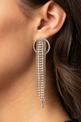 Paparazzi Dazzle By Default - White Earrings Life of the Party Exclusive