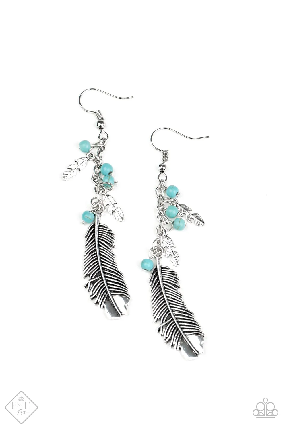 Paparazzi Earring ~ Find Your Flock - Blue - August 2020 Fashion Fix Earring