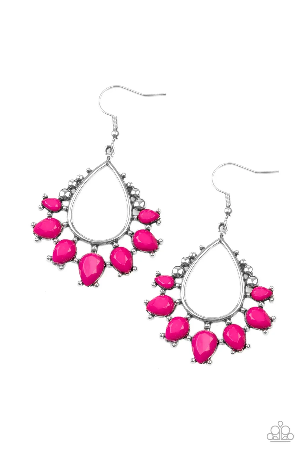 Paparazzi Earring ~ Flamboyant Ferocity - Pink Earring