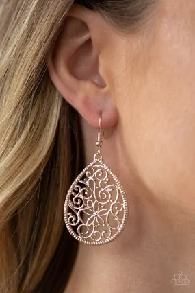 Paparazzi Earring ~ Im Doing VINE - Rose Gold