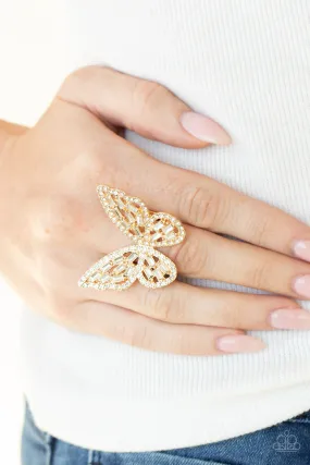 Paparazzi Flauntable Flutter - Gold Butterfly Ring