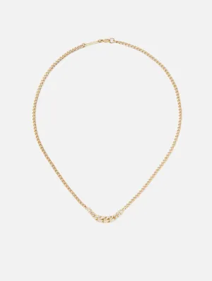 Pave Diamond Graduated Curb Chain Necklace